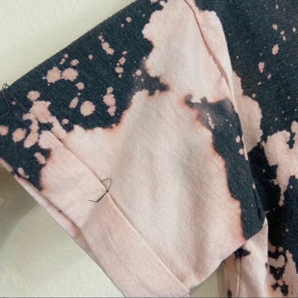 Custom Bleached Good Vibes Cropped Tee Sz S - Picture 4 of 5